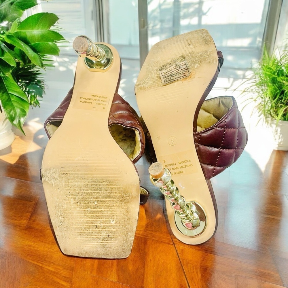 Fashion Nova Brown Quilt Sandals Shoes 8 - Picture 6 of 8